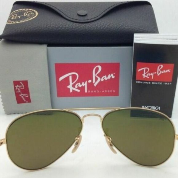Ray-Ban Sunglasses Large Metal Gold Aviator/Blue - Picture 4 of 8